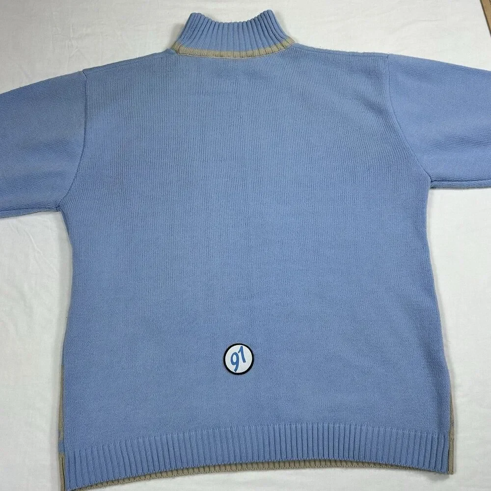 Vintage SouthPole Sweater Mens XL Booby Dog Graphic Hip Hop Knit Pullover Blue